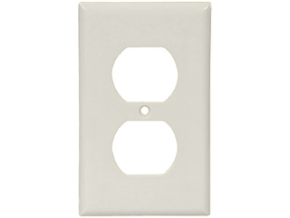 White Duplex Receptacle Plate, 1 Gang