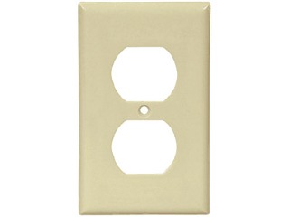 Ivory Duplex Receptacle Plate, 1 Gang