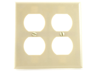 Ivory Duplex Receptacle Plate, 2 Gang