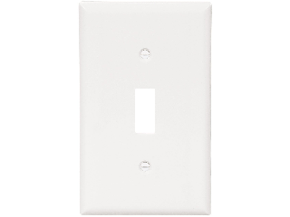 White Nylon Standard Size Toggle Wallplate, 1 Gang