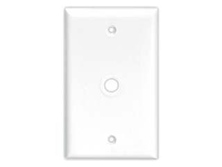 White Standard Size Telephone & Coax Wallplate Thermoset