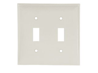 White Switch Plate, 2 Gang