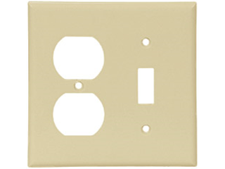 Ivory Switch And Duplex Receptacle Combination Plate, 2 Gang