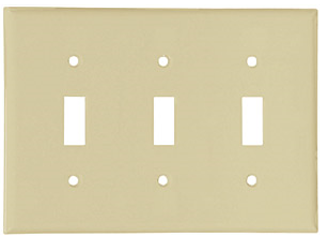 Ivory Switch Plate, 3 Gang