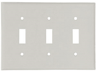 White Switch Plate, 3 Gang