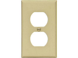 Nylon Ivory Duplex Receptacle Plate, 1 Gang