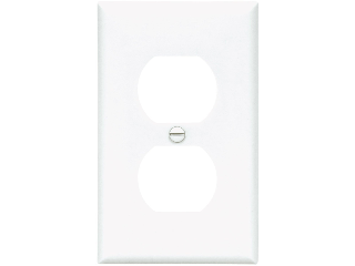 White Nylon Standard Size Duplex Receptacle Wallplate