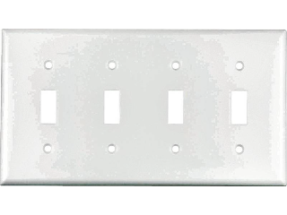 White Switch Plate, 4 Gang