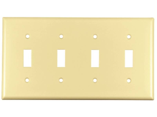 Ivory Switch Plate, 4 Gang