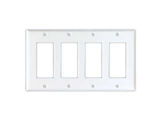 White Switch Plate, 4 Gang