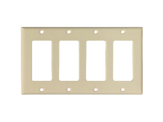 Decorator Wall Plate 4 Gang Ivory