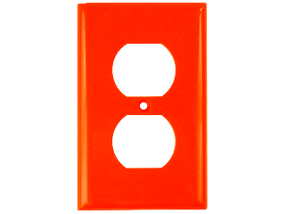 Orange Duplex Receptacle Plate, 1 Gang