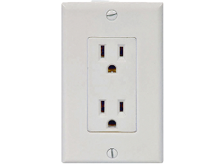 Décor Duplex Receptacle And Plate, 15 Amp  White