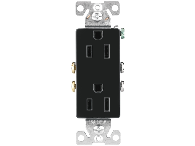 Duplex Receptacle 5-15R 3-Wire Black