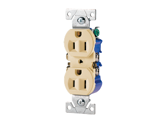 Standard Duplex Receptacle, 15 Amp  Ivory