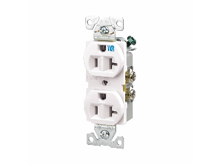 Weather Resistant 20 Amp Duplex Receptacle, White