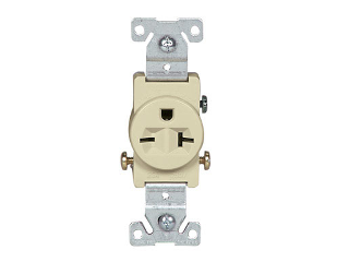 Commercial Single Receptacle, 20 Amp  Ivory **