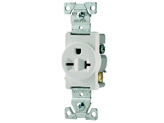 Commercial Single Receptacle, 20 Amp  White