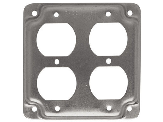 Square Raised 2 Gang Duplex Cover Plate, 4 In