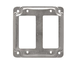 Metal Square Plate, 4 In 2-GFCI