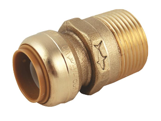 Push-to-Connect Brass Male Adapter, 1 In x 3/4 In