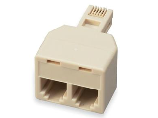 Duplex Telephone Plug Adaptor, Ivory