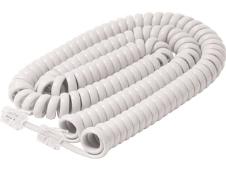 White Telephone Handset Cord, 25 Ft