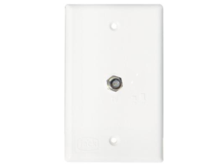 Co-Axial Flush Mount Wall Jack, White