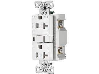 Back Side Wire 20 Amp Duplex Receptacle, White