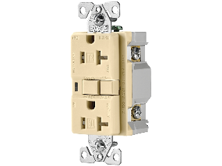 Back Side Wire 20 Amp Duplex Receptacle, Ivory