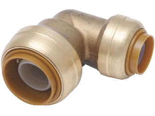 Push-to-Connect Brass Reducing Elbow, 3/4 In x 1/2 In