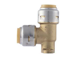 Push-to-Connect Brass Drop Ear Elbow, 1/2 In x 1/2 In