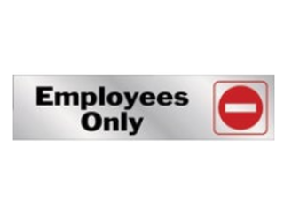 2 In x 8 In Mylar Self-Adhesive Sign: Employees Only