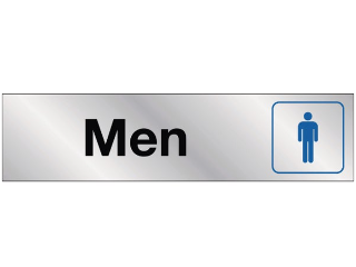 2 In x 8 In Mylar Self-Adhesive SIgn: Men