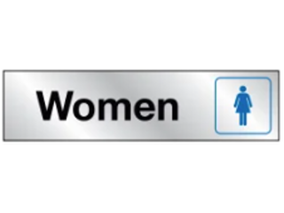 2 In x 8 In Mylar Self-Adhesive SIgn: Women