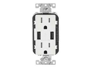 Leviton Decora Combination Type A USB / Tamper Resistant Duplex Receptacle, White