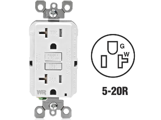 Smartlock GFCI Tamper and Weather Proof Receptacle 20 Amp, White