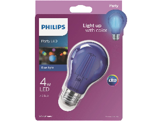 LED Blue A19 Party Light Bulb, 8 Watt