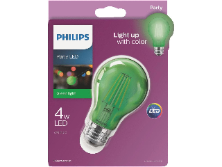 LED Green A19 Party Light Bulb, 8 Watt