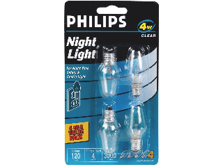 Clear Night Light Bulb 4 Watt, 2 Pack