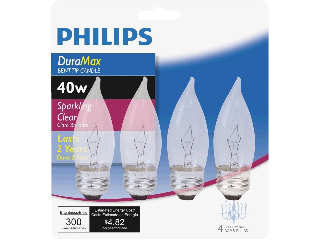 DuraMax Bent Tip Decorative Light Bulb 40 Watt, 4 Pack