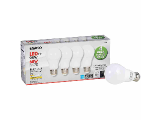 LED A19 Non-Dimmable Warm White Light Bulb 9 Watt, 4 Pk