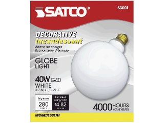 G40 Incandescent Globe Light Bulb, 40 W