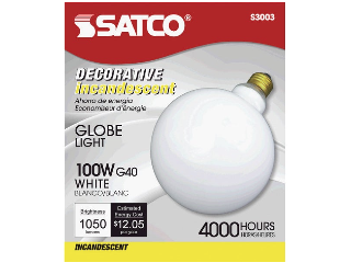 G40 Incandescent Globe Light Bulb, 100 W