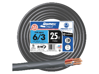 Romex 6-3 NM-B Grounded Wire, 25 Ft