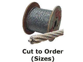 Galvanized Aircraft Cable: Cut to order (Sizes)