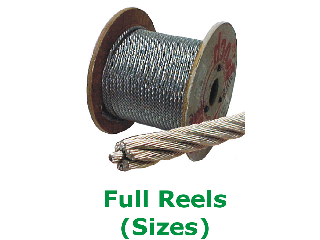 Galvanized Aircraft Cable: Full Spools (Sizes)