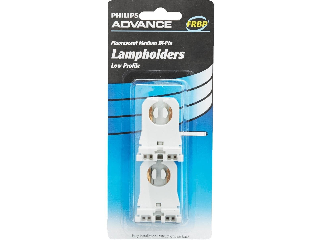 Low Profile Fluorescent Medium Bi-Pin Lampholder, 2 Pack