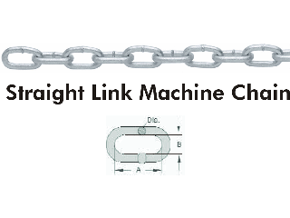 Straight Link Machine Chain #2  Zinc Plated