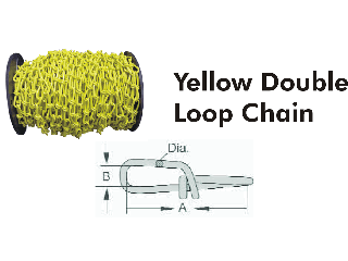 Double Loop Chain #2/0 Yellow Coated Steel